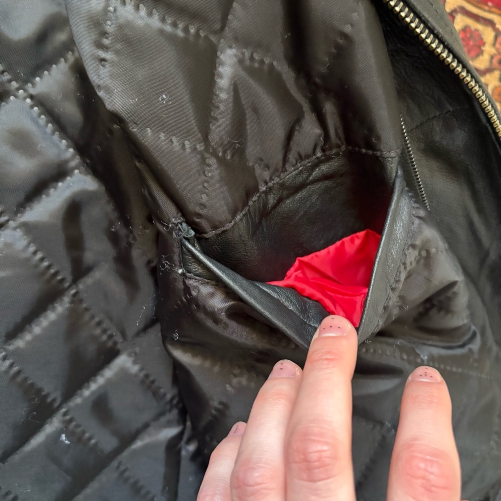 Men's Black Leather Jacket - Picture 6 of 8